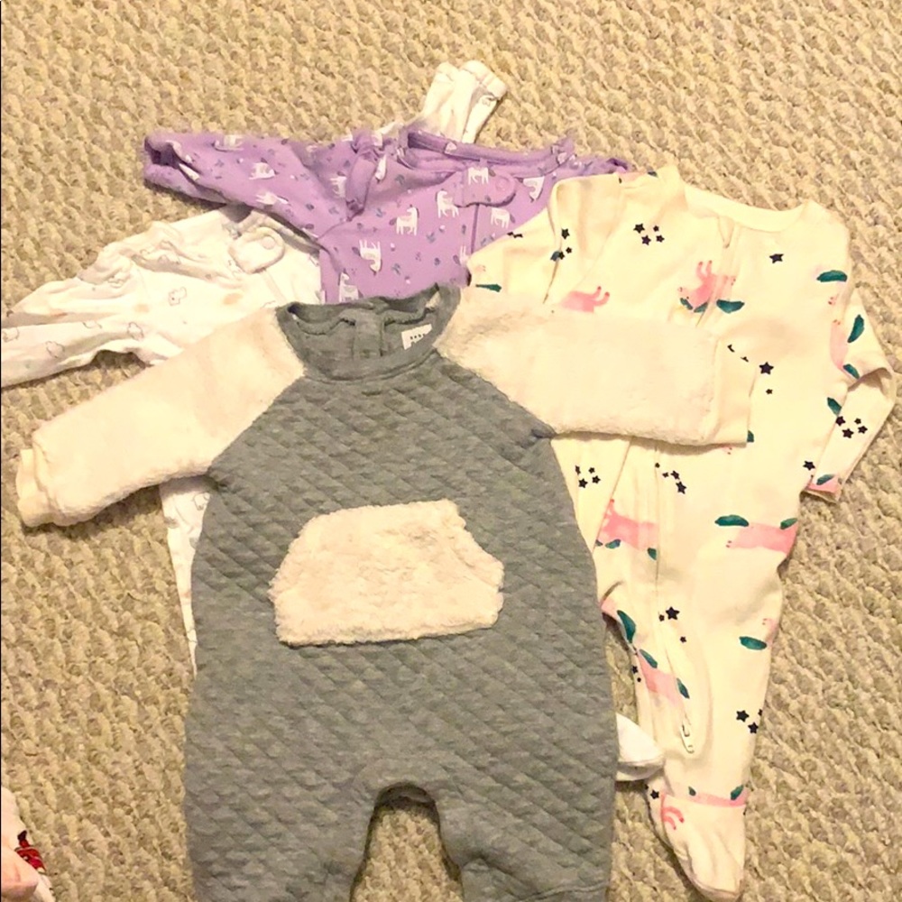 4 one piece baby 0-3 months